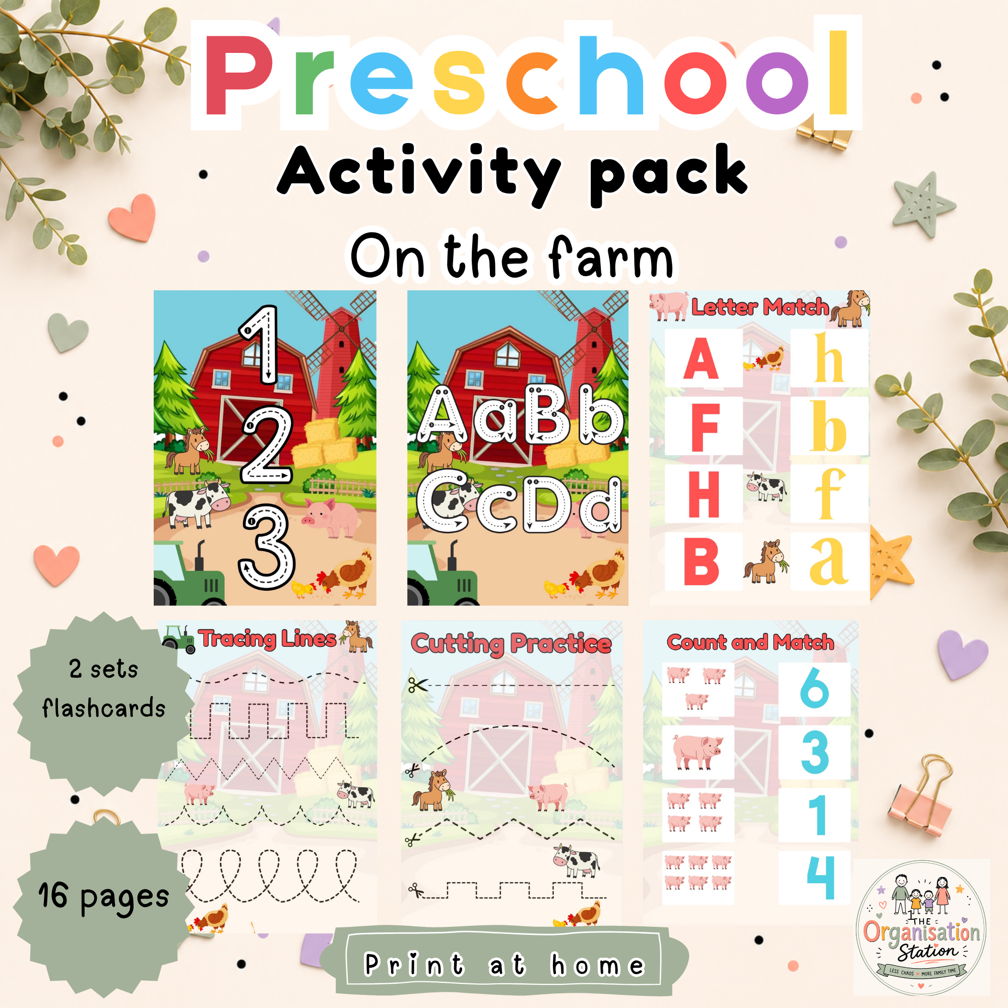 Preschool Activity Pack- On the farm