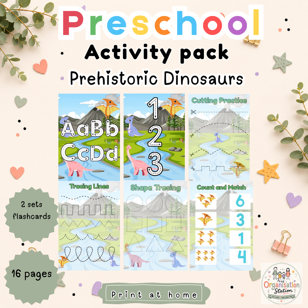 Preschool Activity Pack-Prehistoric Dinosaurs