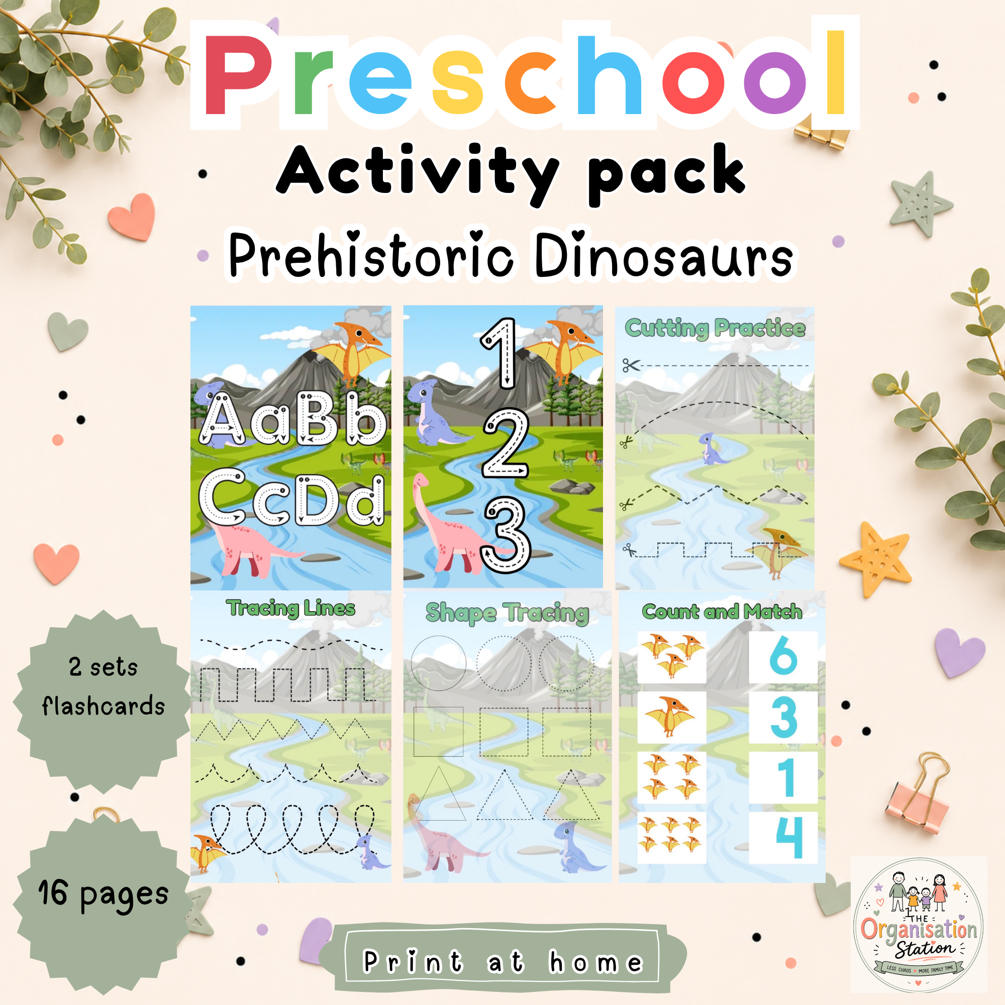 Preschool Activity Pack-Prehistoric Dinosaurs